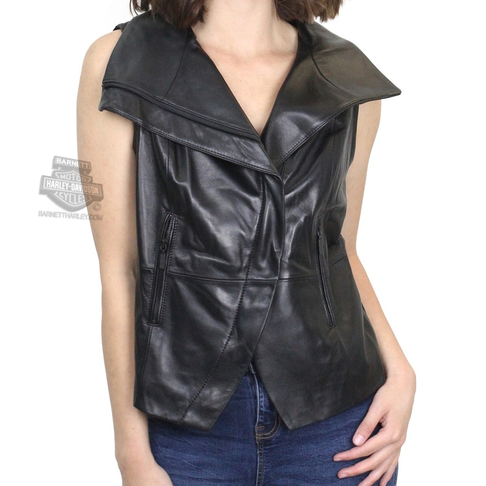 Harley Davidson women’s medium asymmetrical leather vest